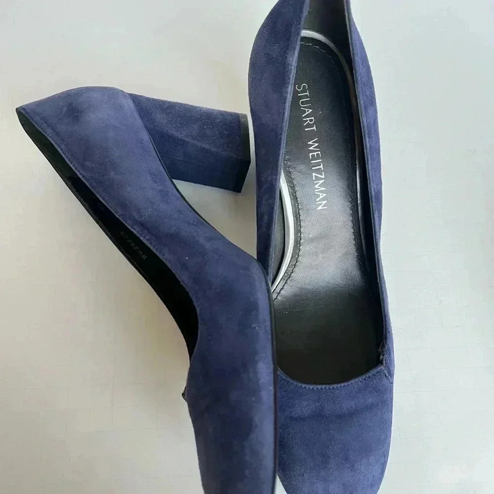 Stuart Weitzman Suede Round Toe With Pinkie Toe E… - image 3